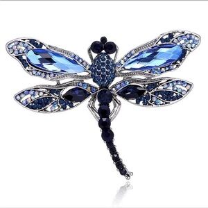 Dragonfly crystal rhinestone brooch